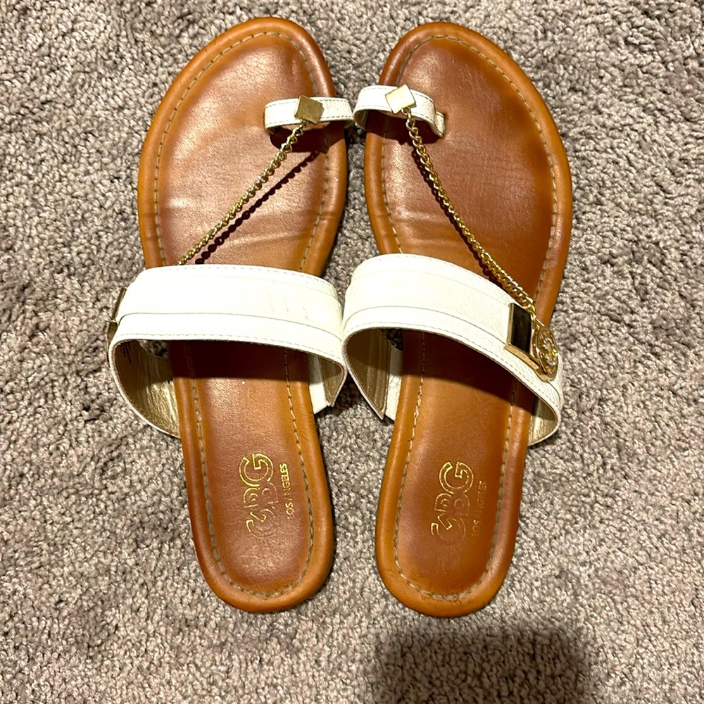 White Summer sandals size 10
